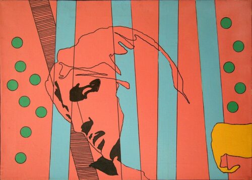 1967 dicembre, Roma<br>Michelangelo According to Tano Festa n.33<br>smalto industriale e pennarello su tela<br>cm 50x70