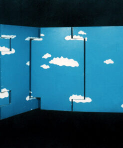 1967<br>Cielo meccanico<br>smalto industriale su pannelli di legno a incastro<br>cm 210x590x25