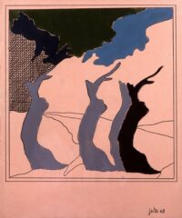 1968<br>Paesaggio italiano<br>smalto industriale e pennarello su tela<br>cm 65x55