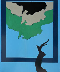 1968 giugno, Roma<br>smalto industriale e pennarello su tela<br>cm 100x70