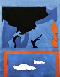 1968<br>Dal Peccato Originale<br>smalto industriale e pennarello su tela<br>cm 90x70