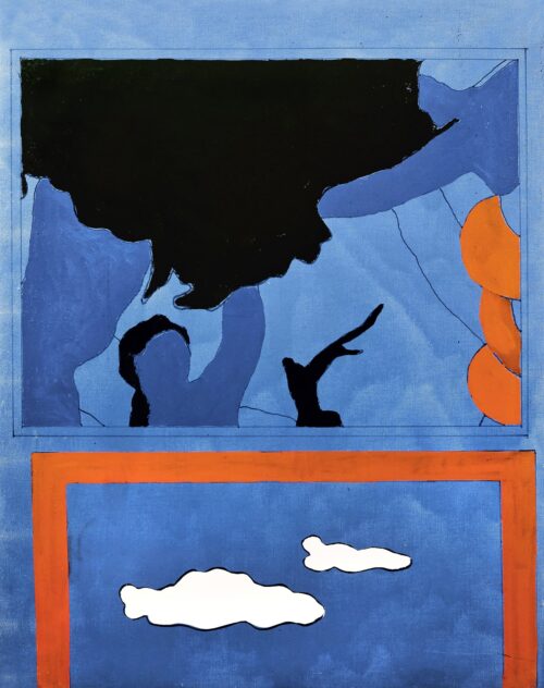 1968<br>Dal Peccato Originale<br>smalto industriale e pennarello su tela<br>cm 90x70