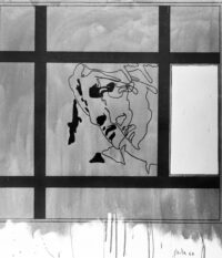 1968<br>smalto industriale e pennarello su tela<br>cm 90x80