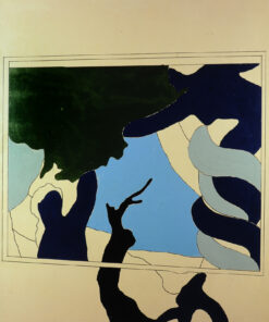 1968<br>Il periodo rosa Michelangelo secondo Tano Festa<br>smalto industriale e pennarello su tela<br>cm 115x90