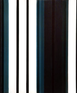 1969<br>Blue Monk, dedicato a Thelonius Monk<br>smalto industriale e collage di legno su tela<br>cm 50x70