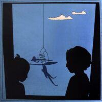 1969 13 febbraio<br>Conversazione<br>smalto industriale e pennarello su tela<br>cm 100x100