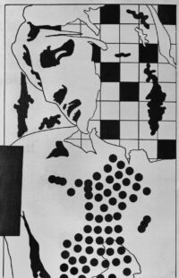 1976<br>tempera, pennarello, proiezione fotografica su tela<br>cm 80x50