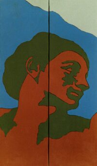 1978<br>tempera, pennarello, proiezione fotografica su tela<br>cm 70x40