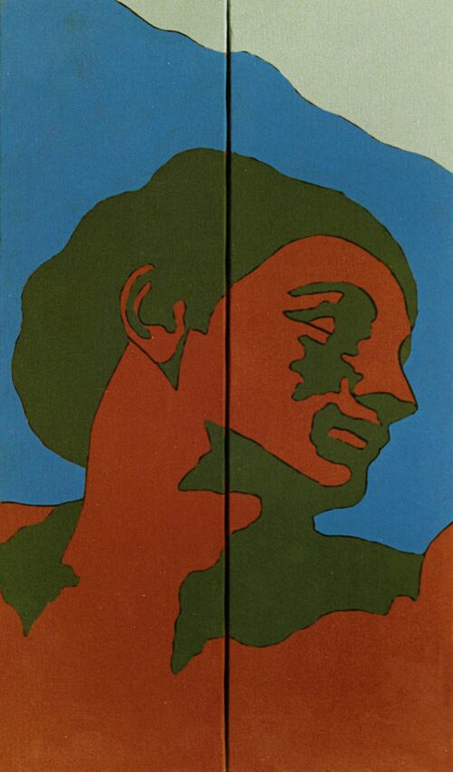 1978<br>tempera, pennarello, proiezione fotografica su tela<br>cm 70x40