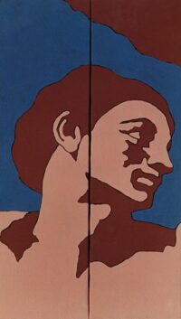 1978<br>tempera, pennarello, proiezione fotografica su tela<br>cm 70x40