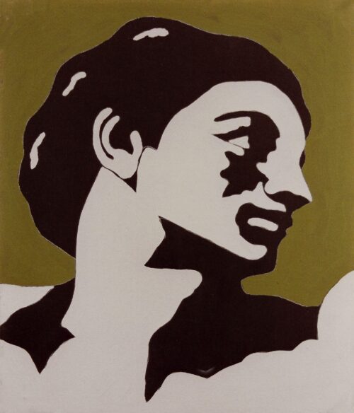 1978<br>tempera, matita, proiezione fotografica su tela<br>cm 45x40