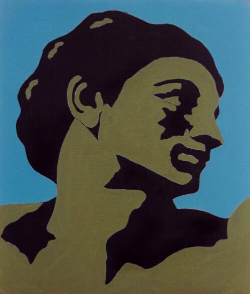 1978<br>tempera, matita, proiezione fotografica su tela<br>cm 45x40