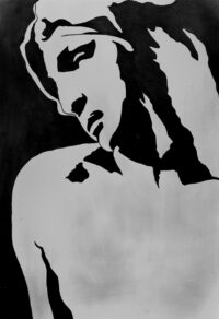 1980<br>pittura industriale, pennarello, proiezione fotografica su tela<br>cm 70x50