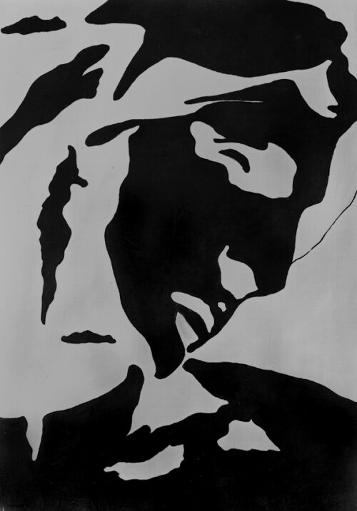 1980<br>pittura industriale, pennarello, proiezione fotografica su tela<br>cm 70x50