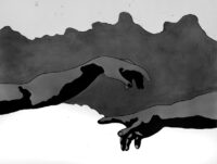 1980<br>pittura industriale, pennarello, proiezione fotografica su tela<br>cm 50x70