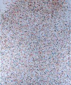 1980<br> Antonio Olo<br> tempera, coriandoli su tela, cellophane<br>cm 120x80