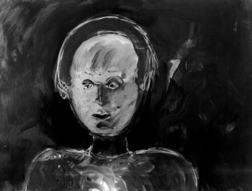 1980<br>tempera e gessetto su tela<br> cm 60x80