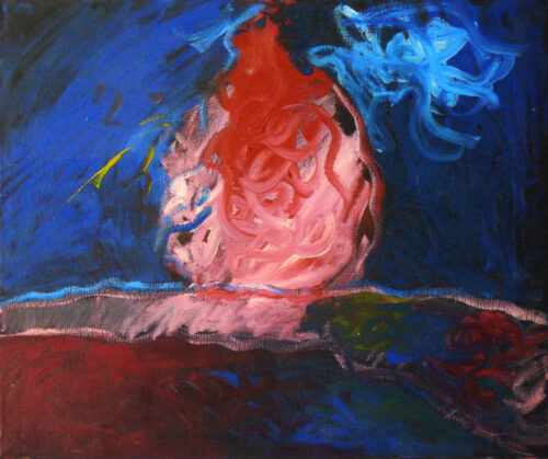 1980<br> Fungo<br>tempera e olio su tela<br> cm 50x60