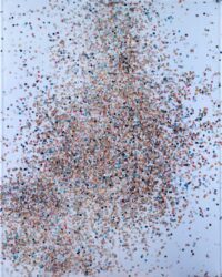 1980<br> Estanislao, Il negro<br>tempera, coriandoli su tela, cellophane<br>cm 100x80