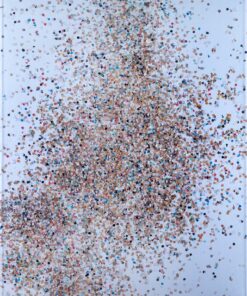 1980<br> Estanislao, Il negro<br>tempera, coriandoli su tela, cellophane<br>cm 100x80