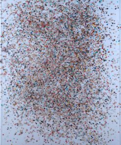 1980<br> Papi, Ricardo Chingo<br>tempera, coriandoli su tela, cellophane<br> cm 100x80