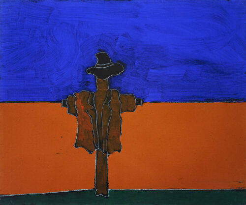 1981<br>pittura industriale, tempera, gessetto su tela<br>cm 50x60