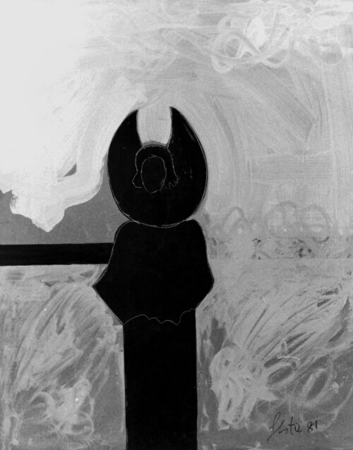 1981<br>' Miraggi '<br> pittura industriale, tempera, gessetto su tela<br> cm 100x80