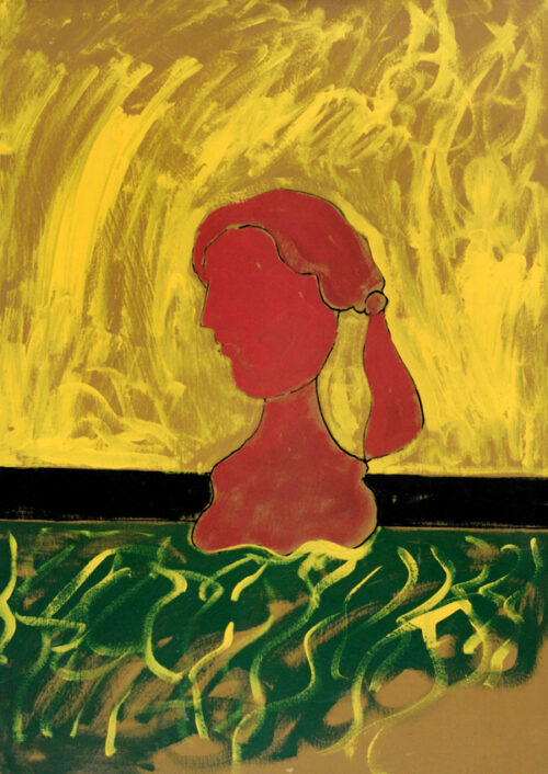 1981<br>pittura industriale, tempera, pennarello su tela<br>cm 70x50