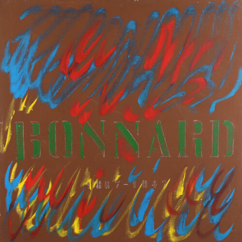 1981<br> Bonnard<br>pittura industriale, tempera, gessetto su tela<br> cm 100x100