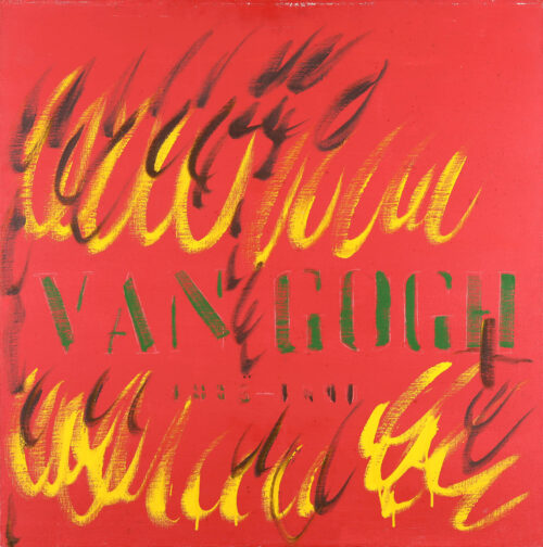 1981<br> Van Ghogh<br> pittura industriale, tempera, gessetto su tela<br> cm 100x100