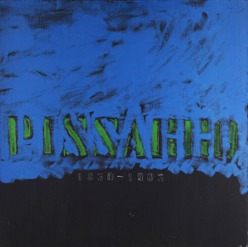 1981<br>Pissarro<br> pittura industriale, tempera, gessetto su tela<br>cm 100x100