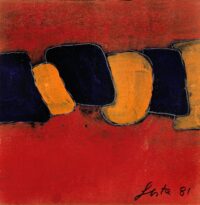 1981<br>Le pietre parlano<br>pittura industriale, tempera, gessetto su tela<br>cm 30x30