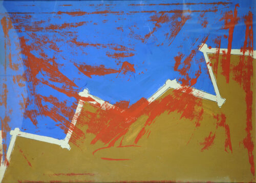 1981<br> pittura industriale, tempera, pennarello su cartone<br>cm 70x100