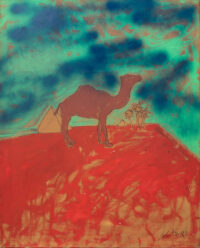 1981<br> pittura industriale, tempera, pennarello su tela<br> cm 100x80