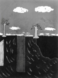 1981 31, 1<br>pittura industriale, tempera, pennarello su tela<br> cm 70x50