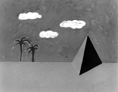 1981<br>pittura industriale, tempera, gessetto su tela<br> cm 80x100