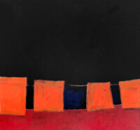 1981<br>Sassi<br>pittura industriale, tempera, gessetto su tela<br>cm 40x40