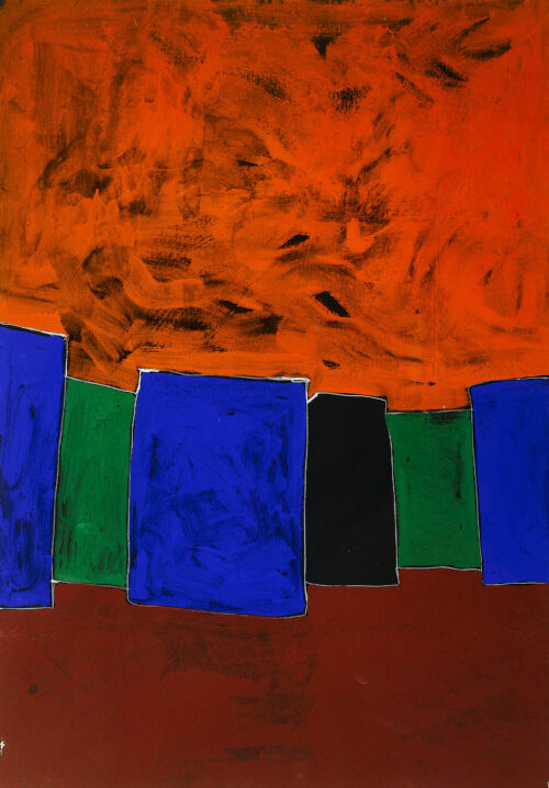 1981<br>Senza Titolo <br>pittura industriale, tempera, gessetto su tela <br> cm 100x70