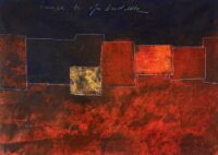 1981<br>Eldorado, Hommage to Afro Basaldella<br>pittura industriale, tempera, gessetto su tela<br>cm 70x100