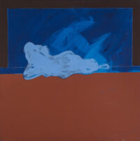 1982<br>Au niveau de la mer<br>pittura industriale, tempera, gessetto su tela <br> cm 80x80