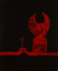 1982<br>pittura industriale, tempera, gessetto su tela<br> cm 100x80