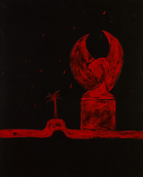 1982<br>pittura industriale, tempera, gessetto su tela<br> cm 100x80