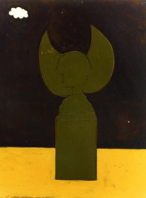 1982<br>pittura industriale, tempera, gessetto su tela<br> cm 100x80