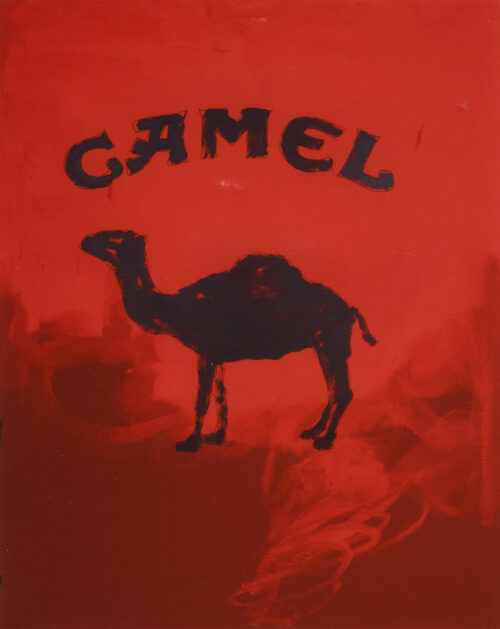 1982<br>Camel<br>pittura industriale, tempera, pennarello su tela<br> cm 150x115