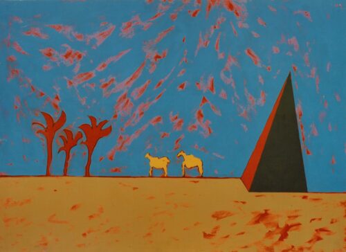 1982<br>pittura industriale, tempera, pennarello su tela<br> cm 90x125