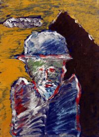 1982<br>pittura industriale, tempera, gessetto su tela<br> cm 70x50