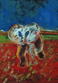 1983<br> pittura industriale e tempera su tela<br> cm 70x50