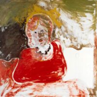 1983<br> Portrait postumo of Greta Garbo<br> tempera e grafite su tela<br> cm 100x100