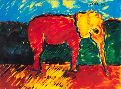 1983<br>pittura industriale e tempera su tela<br> cm 60x80