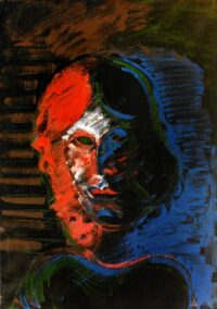 1983<br>pittura industriale, tempera, gessetto su tela<br> cm 70x50